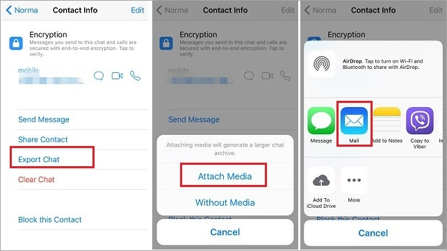 كيفية نقل WhatsApp إلى iPhone الجديد عبر البريد الإلكتروني
