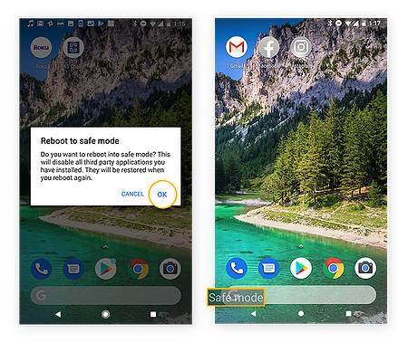   أعد التشغيل إلى الوضع الآمن في Android 11 لاكتشاف التطبيقات الضارة.
