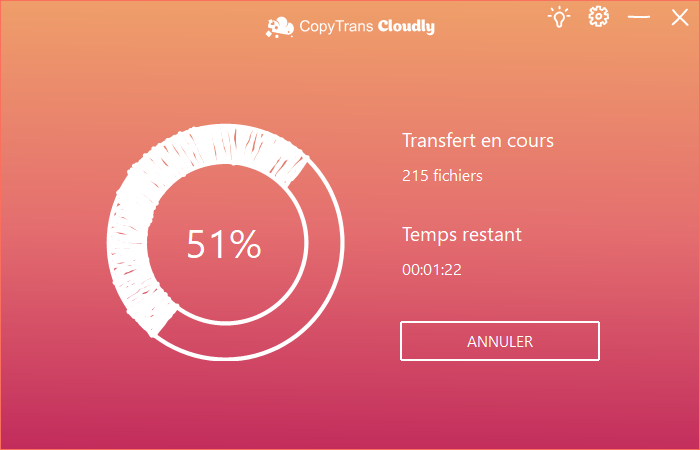 انقل الملفات إلى iCloud في CopyTrans Cloudly
