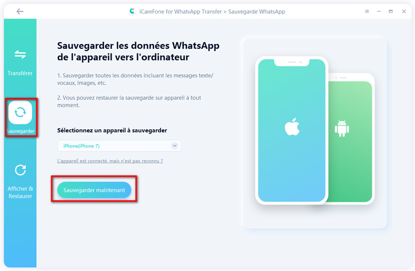 WhatsApp النسخ الاحتياطي إلى جهاز الكمبيوتر - نقل iCareFone