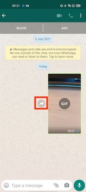 نقل ملفات GIF عبر WhatsApp