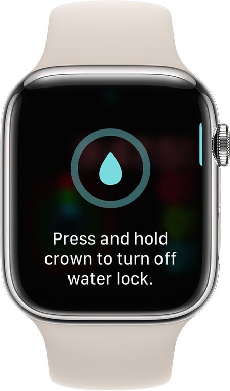 موجه إيقاف تشغيل وضع الماء على شاشة Apple Watch