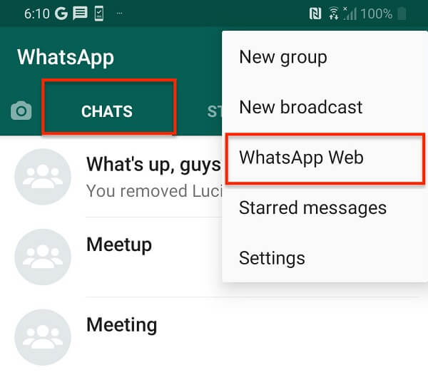 تصدير مجموعة من جهات الاتصال من whatsapp 2