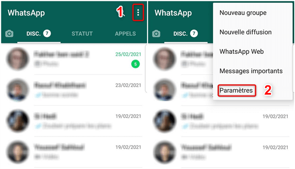 الوصول إلى إعدادات WhatsApp