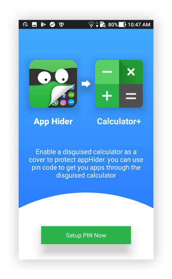 تمكين الآلة الحاسبة + الميزة في App Hider لنظام Android