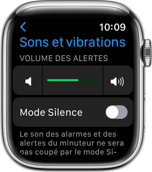 تعرض Apple Watch شاشة Sounds & Haptics في الإعدادات