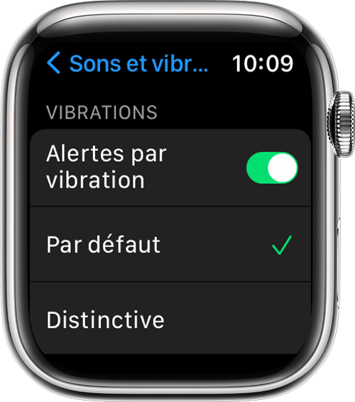 تعرض Apple Watch شاشة Sounds & Haptics في الإعدادات