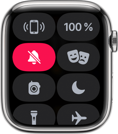 تعرض Apple Watch زر الوضع الهادئ في مركز التحكم