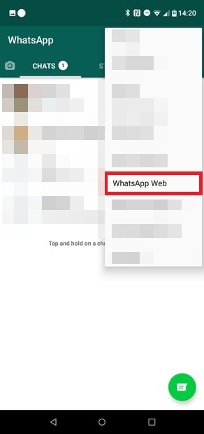 حدد WhatsApp Web