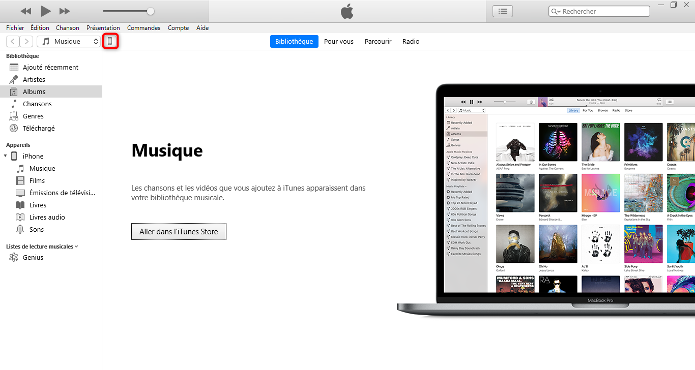 استعادة جهات الاتصال على iPhone باستخدام iTunes 