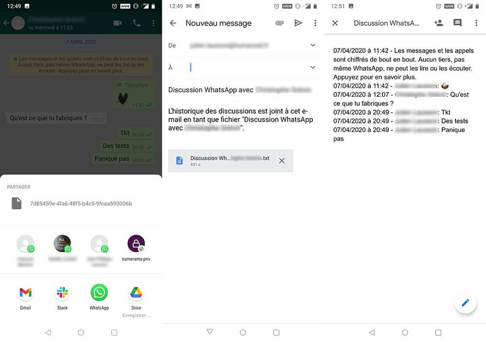 whatsapp البريد الإلكتروني من android إلى iphone