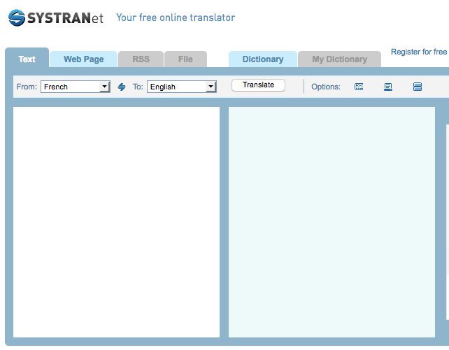 Systran ، ترجمة مجانية على الإنترنت