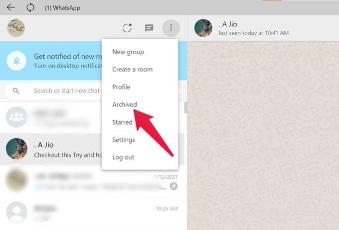 Unarchive WhatsApp Chat on Computer - الدردشات المؤرشفة في WhatsApp على Android و iPhone