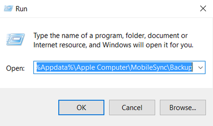 ابحث عن نُسخ iTunes الاحتياطية على Windows 10