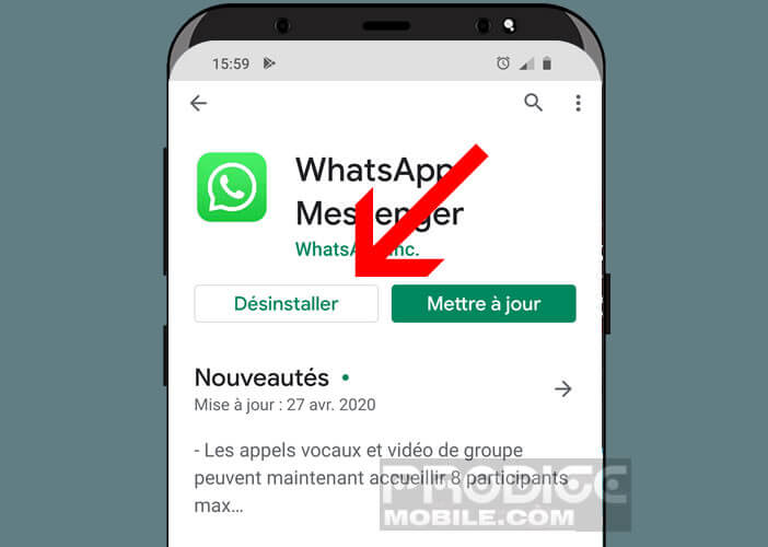 قم بإلغاء تثبيت تطبيق WhatsApp على هاتف Android الخاص بك