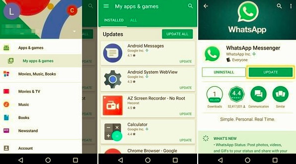 قم بتحديث WhatsApp على Android لإصلاح WhatsApp Voice أو Video Call No Sound