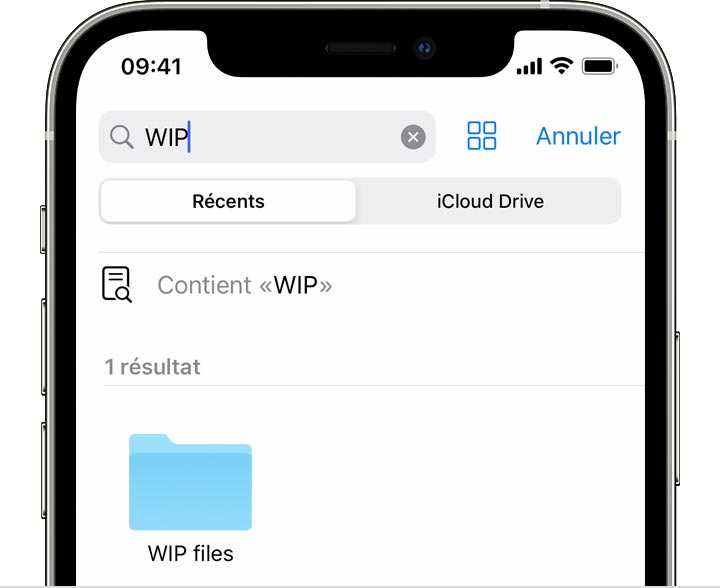 نتائج بحث iPhone لـ WIP ، اسم المجلد الذي يحتوي على الملفات.