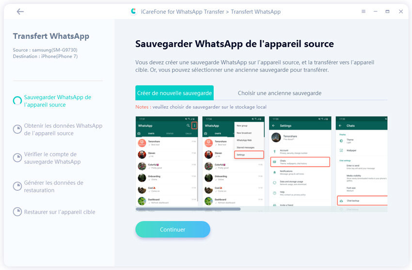 نسخة احتياطية من whatsapp android - iCareFone Transfer