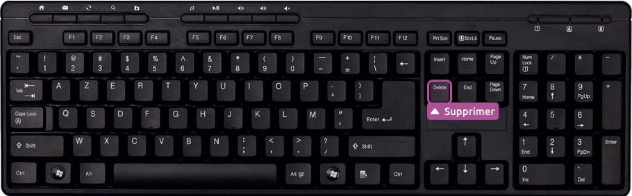 مفتاح الحذف على لوحة المفاتيح