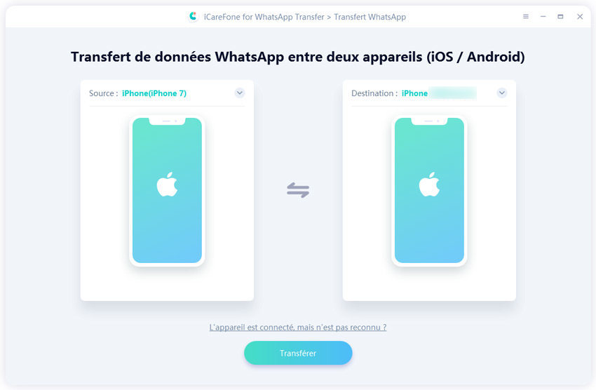 انقل whatsapp iPhone إلى iPhone بنقرة واحدة - iCareFone لـ WhatsApp