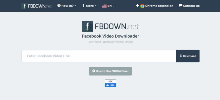 كيفية عمل نسخة احتياطية من الفيديو من Facebook إلى الهاتف باستخدام fbdown.net