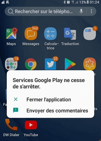 توقف خدمة Google Play
