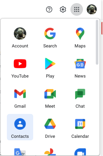 جهات اتصال Google في Gmail