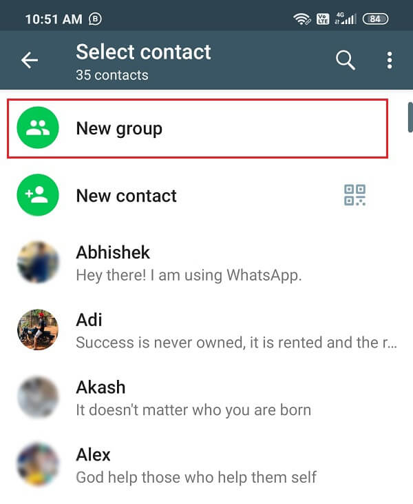 قم بإنشاء مجموعة جديدة على WhatsApp