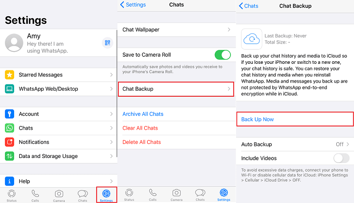 كيفية عمل نسخة احتياطية من WhatsApp من iPhone إلى iCloud 