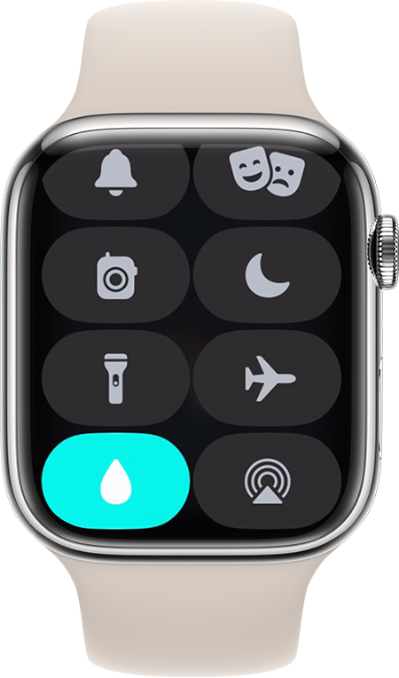 رمز وضع الماء على شاشة Apple Watch