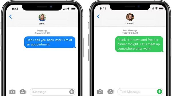 iphone imessage vs sms message