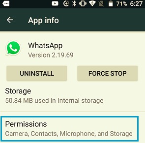 السماح لأذونات جهات اتصال WhatsApp على Android لإصلاح عدم ظهور جهات الاتصال