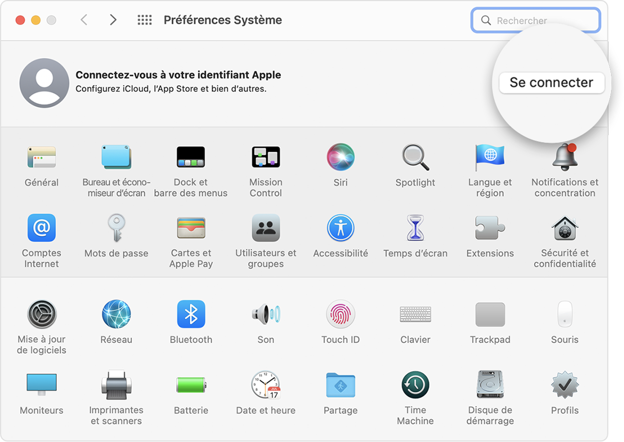 قم بتسجيل الدخول على جهاز Mac باستخدام معرف Apple.