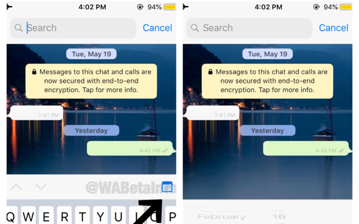 WhatsApp: مرشح للبحث عن الرسائل